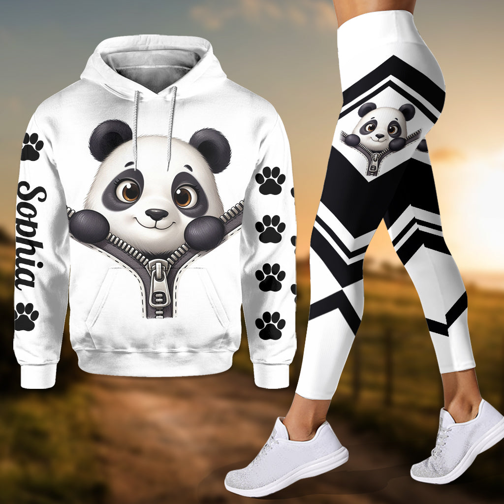 Adorable Panda - Sweat à capuche et leggings personnalisés pour amoureux des pandas