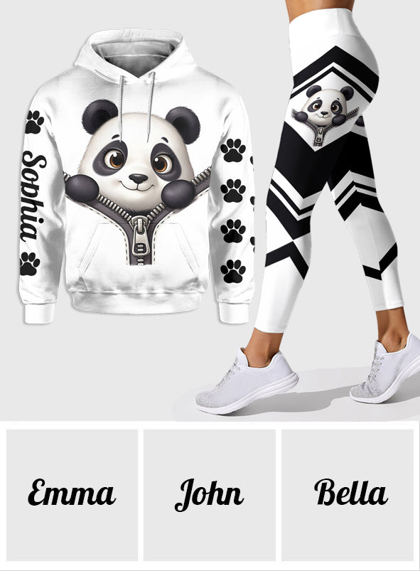 Adorable Panda - Sweat à capuche et leggings personnalisés pour amoureux des pandas