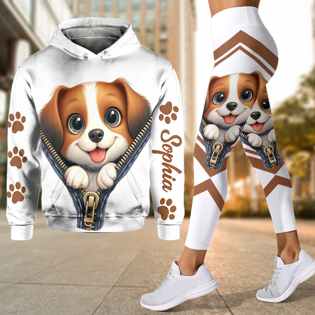 Cute Beagles - Personalized Dog Hoodie and Leggings