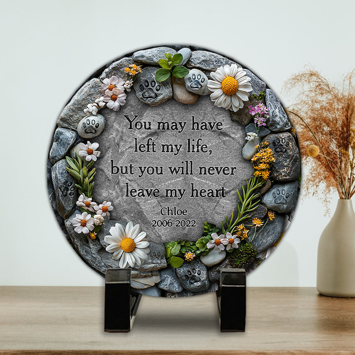 You May Have Left - Personalized Dog Round Shaped Stone