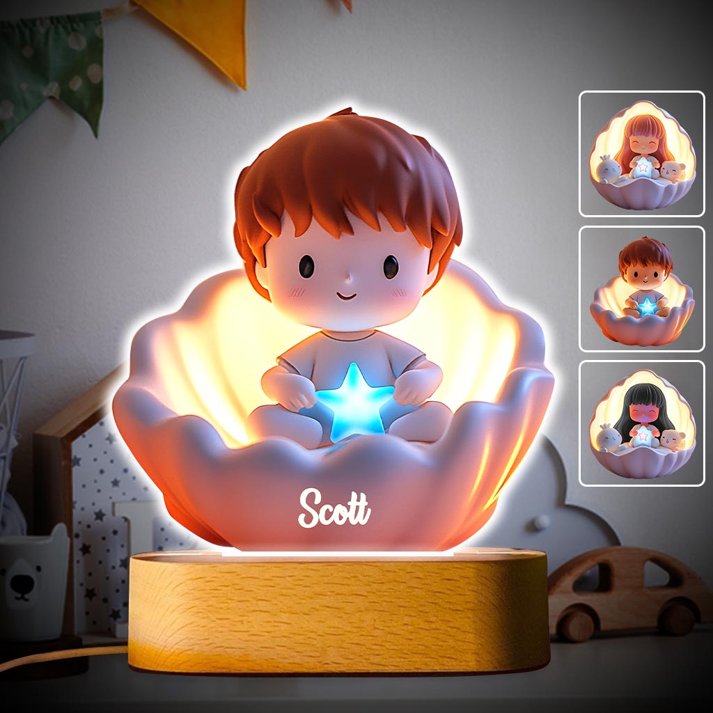 Sweet Dreams - Personalized Kid Shaped Plaque Light Base