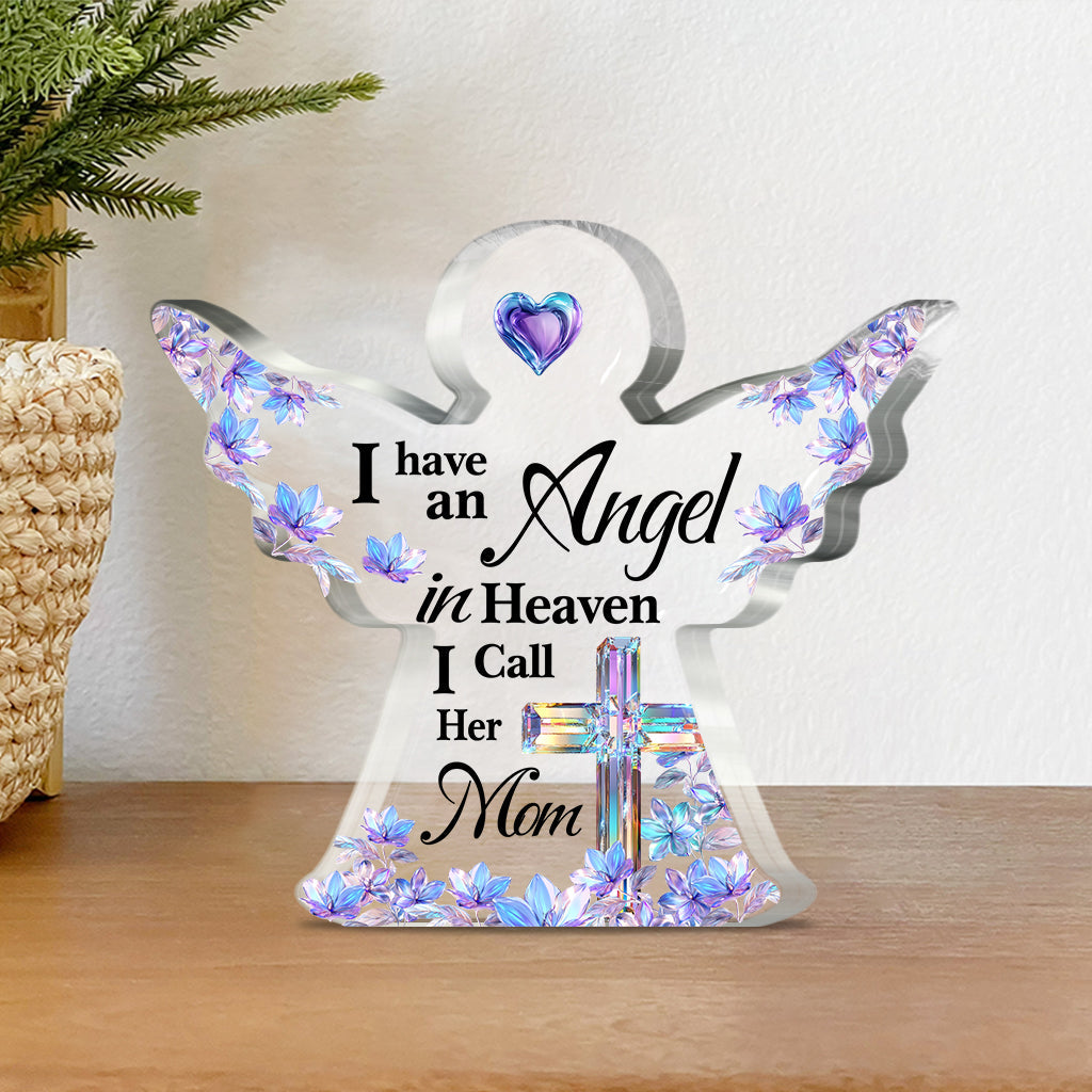 Ange au Ciel - Plaque commémorative personnalisée en acrylique de forme personnalisée