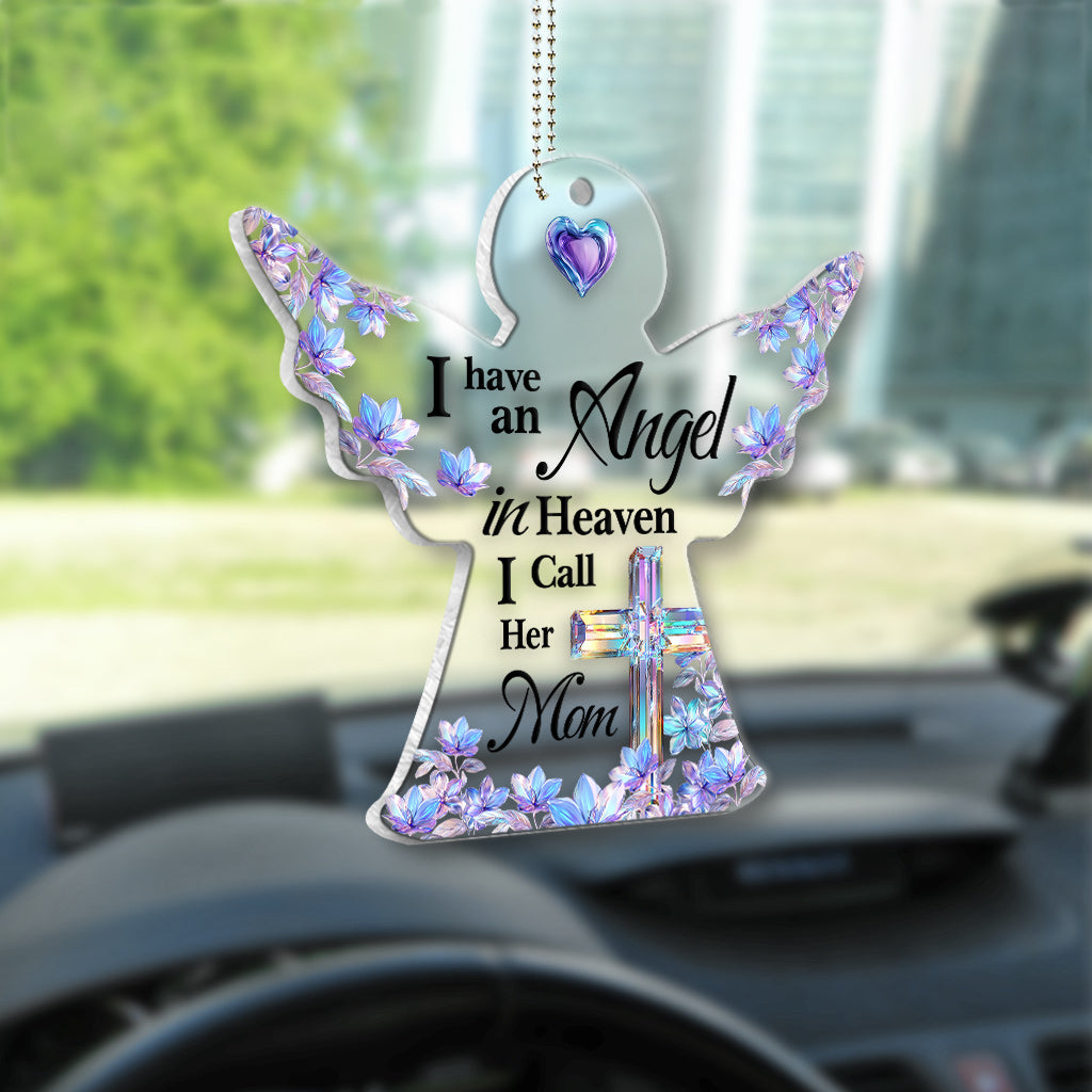 Ange au Ciel - Ornement de voiture commémoratif transparent personnalisé
