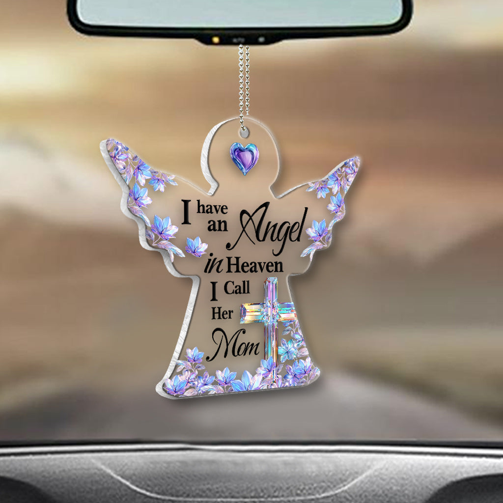 Ange au Ciel - Ornement de voiture commémoratif transparent personnalisé