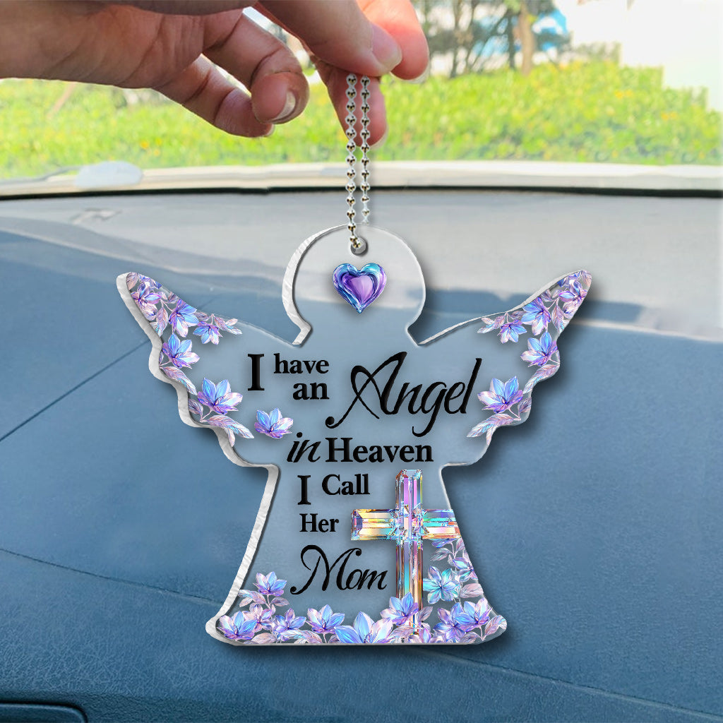 Ange au Ciel - Ornement de voiture commémoratif transparent personnalisé