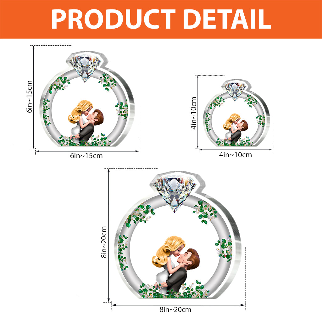 The Year We Got Married - Personalized Couple Custom Shaped Acrylic Plaque