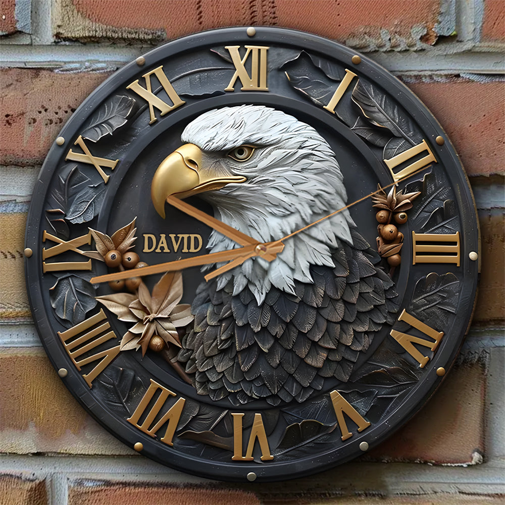Horloge murale personnalisée Aigle à tête blanche puissant