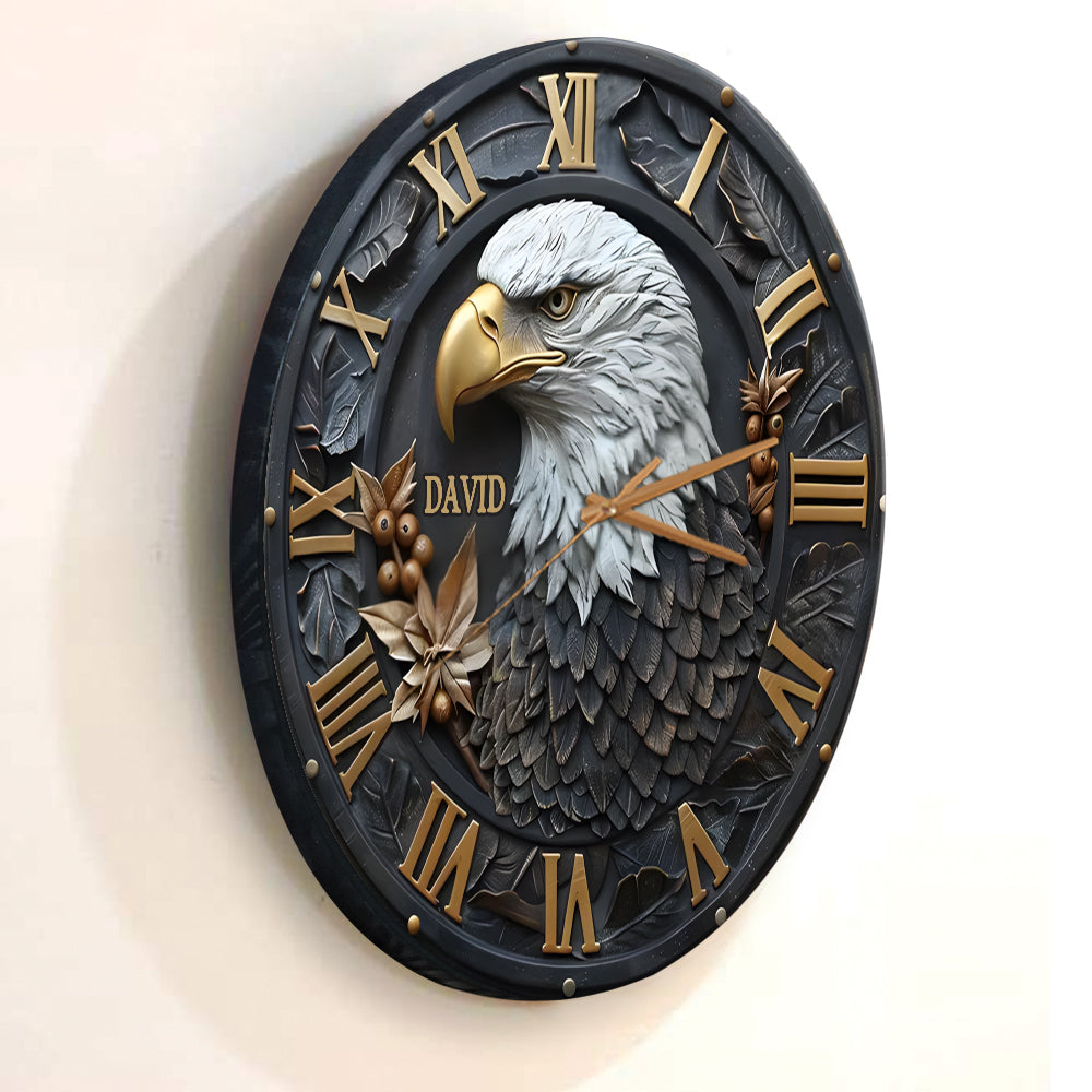 Horloge murale personnalisée Aigle à tête blanche puissant