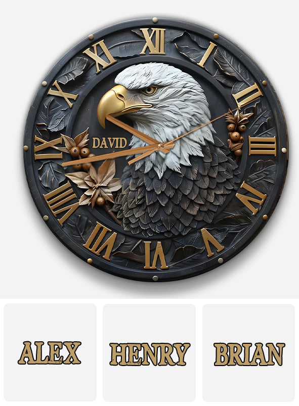 Horloge murale personnalisée Aigle à tête blanche puissant