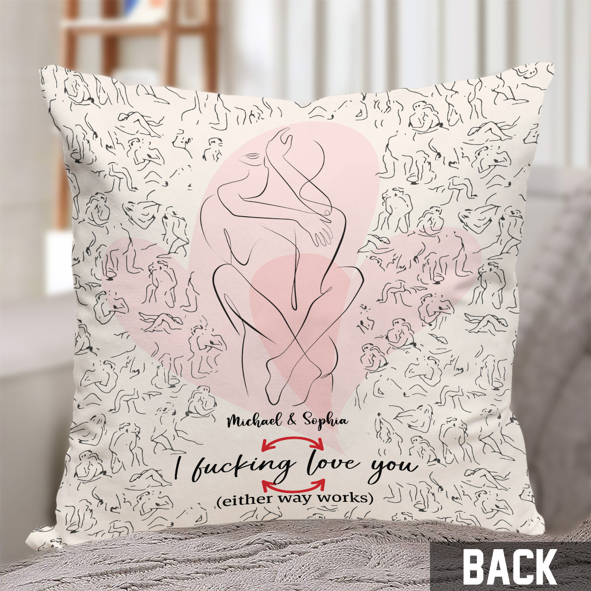 I Love You - Personalized Couple Throw Pillow