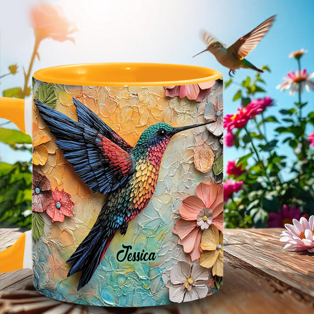 Stunning Fly - Personalized Hummingbird Accent Mug