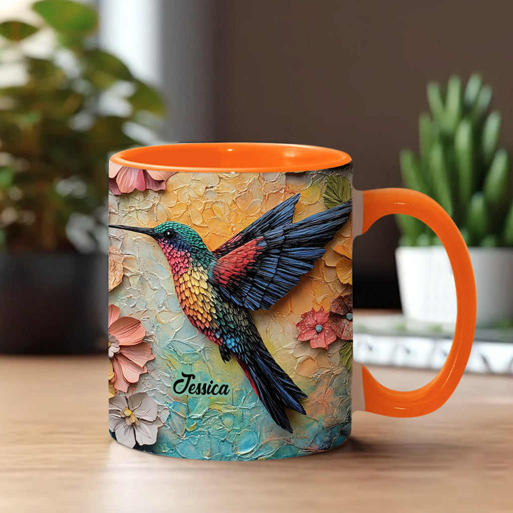 Stunning Fly - Personalized Hummingbird Accent Mug
