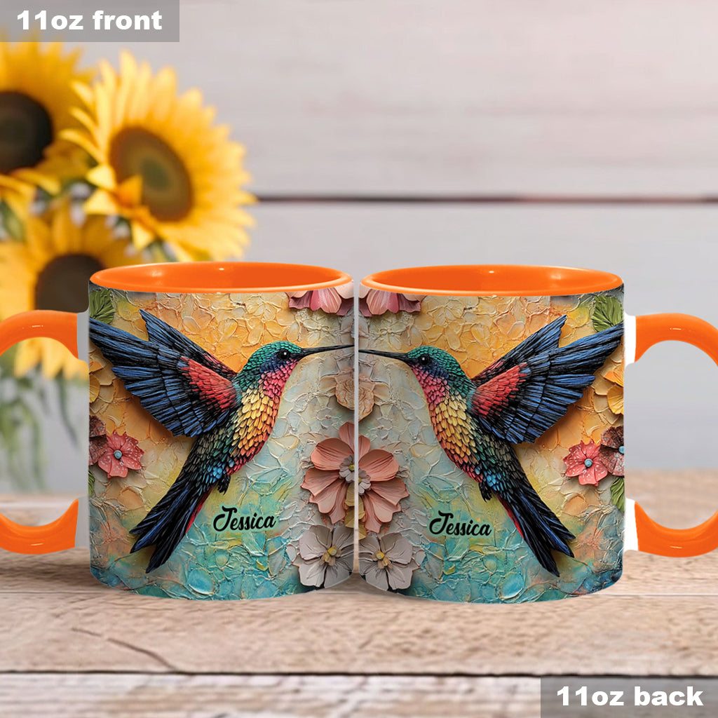 Stunning Fly - Personalized Hummingbird Accent Mug