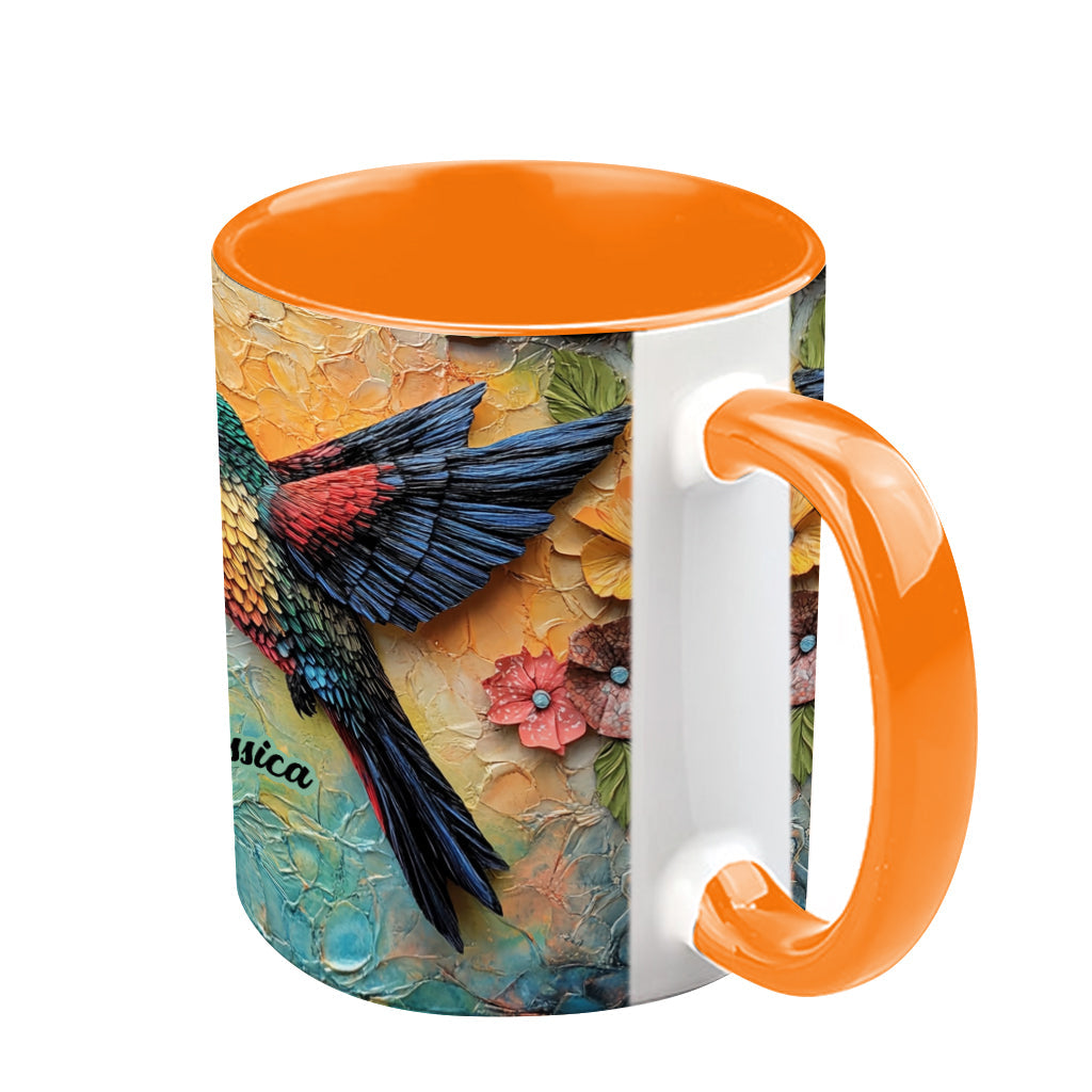 Stunning Fly - Personalized Hummingbird Accent Mug