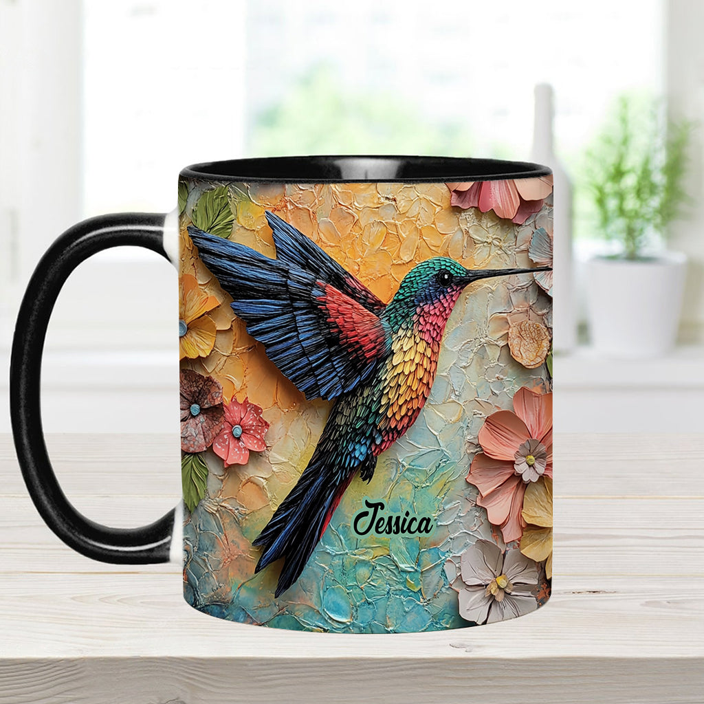 Stunning Fly - Personalized Hummingbird Accent Mug