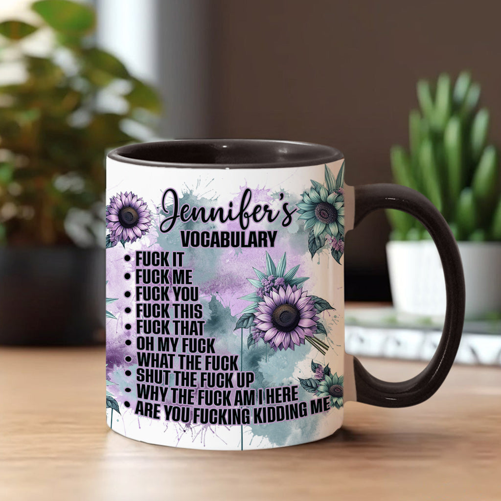 Funny Vocabulary - Personalized Skull Accent Mug