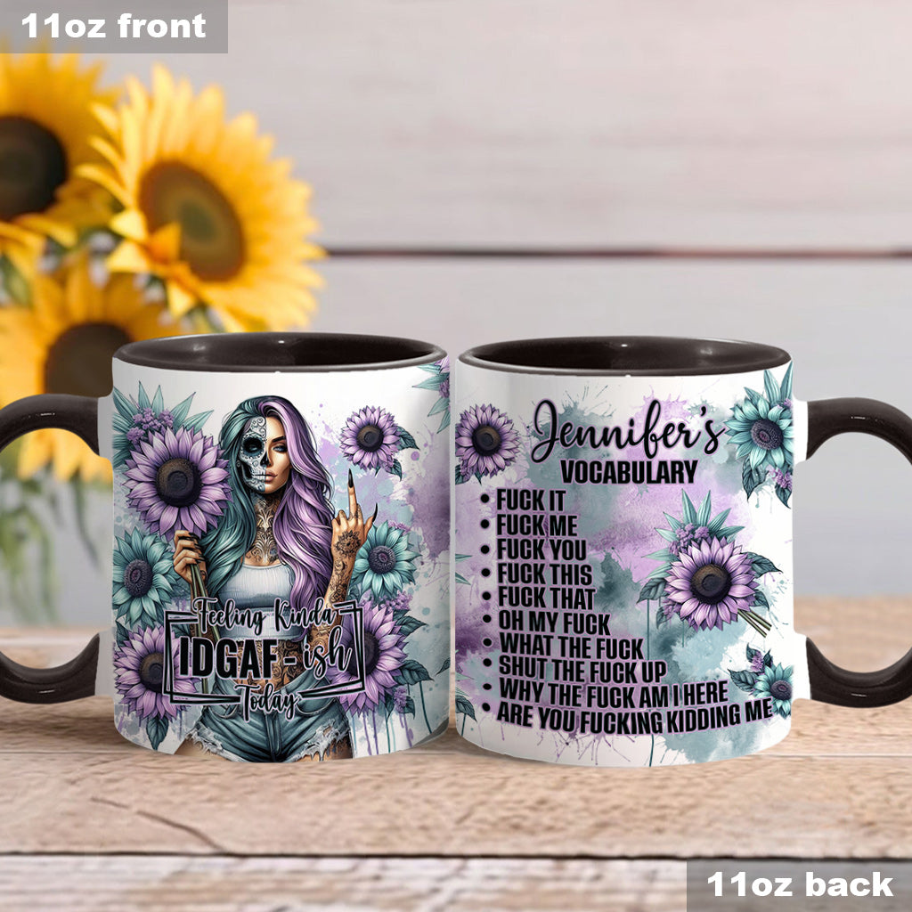 Funny Vocabulary - Personalized Skull Accent Mug