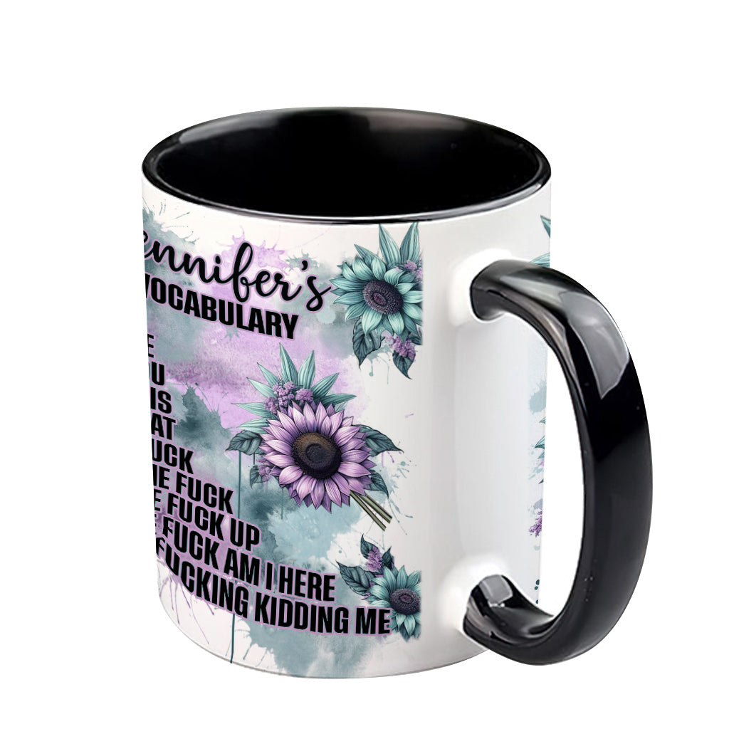 Funny Vocabulary - Personalized Skull Accent Mug