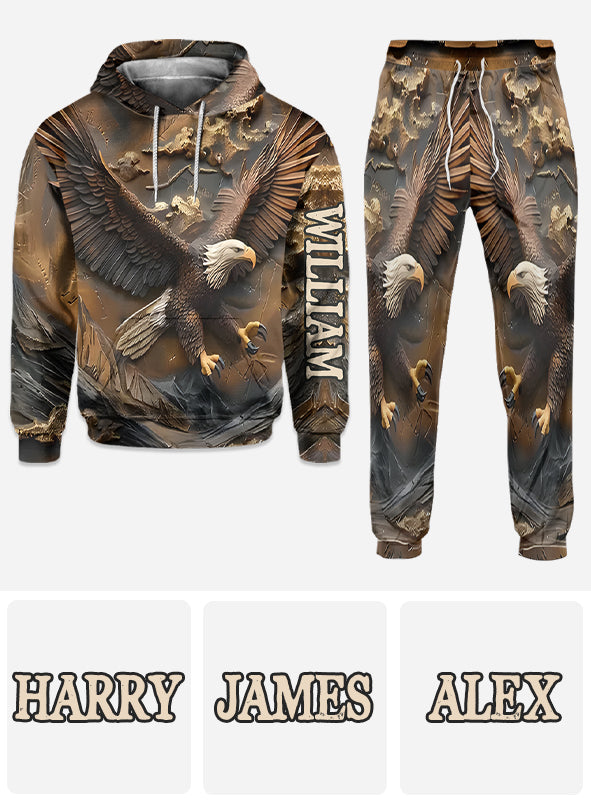 Eagle Majesty - Personalized Bald Eagle Hoodie and Sweatpants