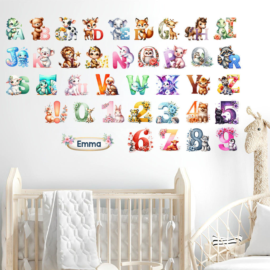 Apprentissage des chiffres des animaux pour enfants - Sticker mural personnalisé pour enfants