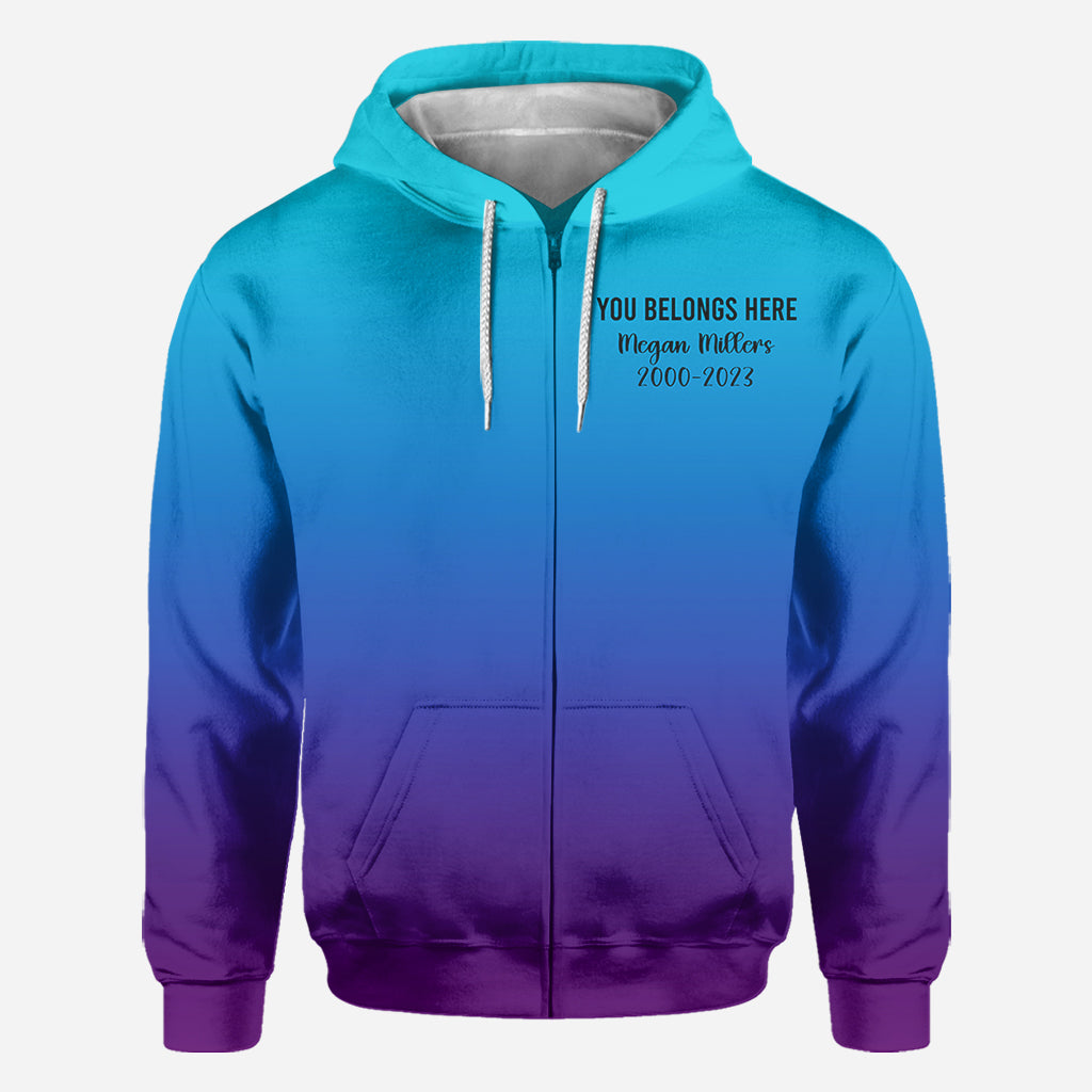 I wear teal and purple - Personalized Suicide Prevention All Over Shirt