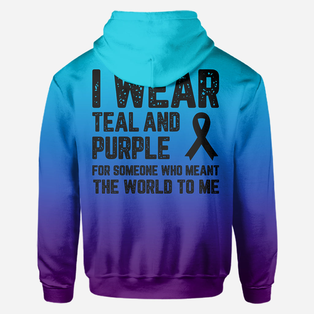 I wear teal and purple - Personalized Suicide Prevention All Over Shirt