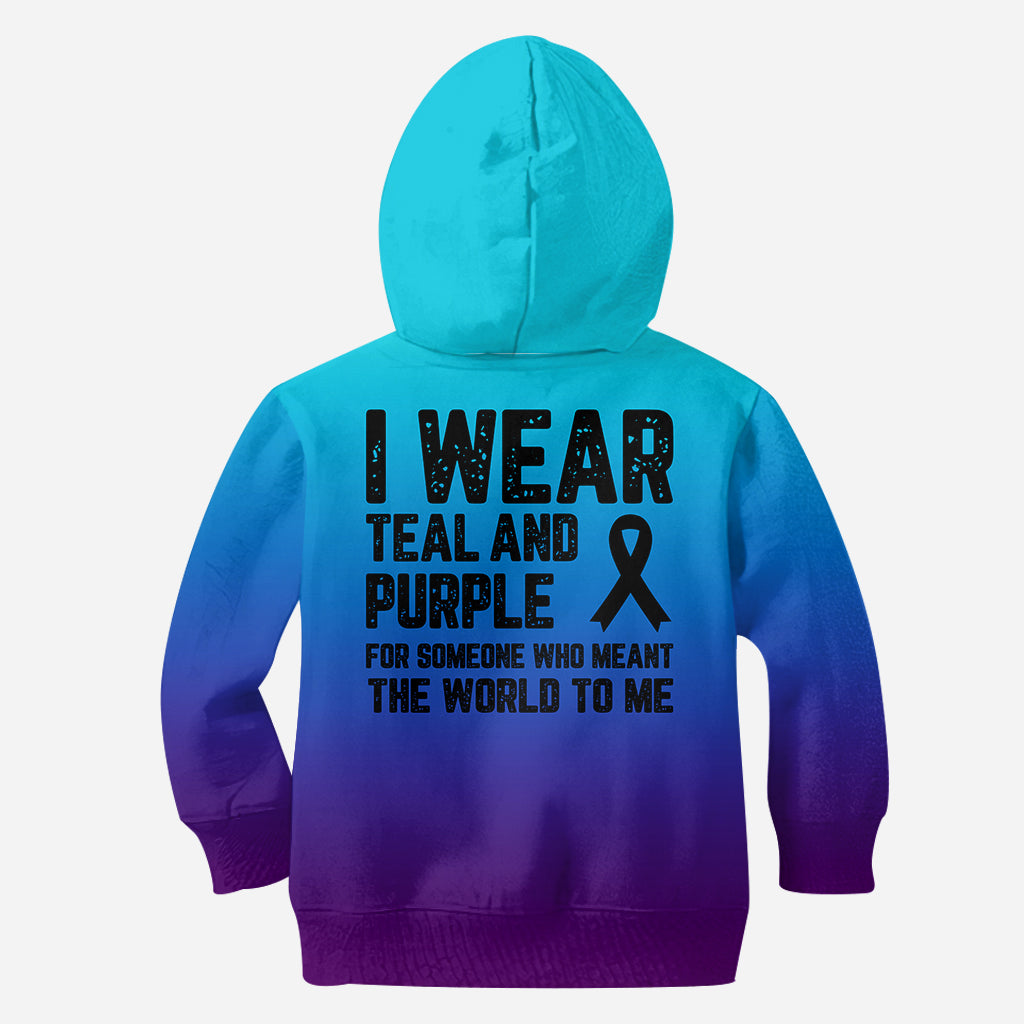 I wear teal and purple - Personalized Suicide Prevention All Over Shirt