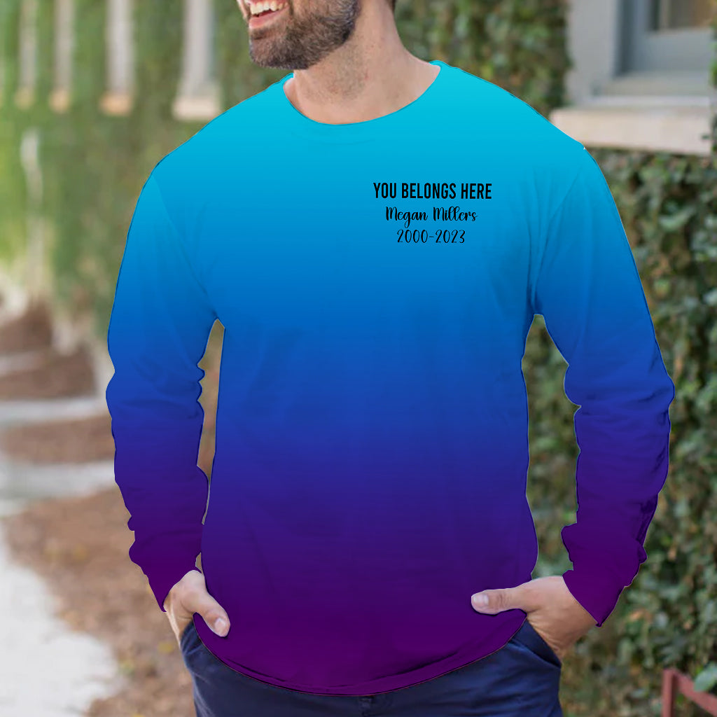 I wear teal and purple - Personalized Suicide Prevention All Over Shirt