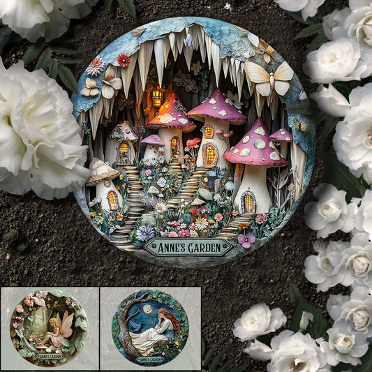 Fairy Garden - Personalized Gardening Round Shaped Stone