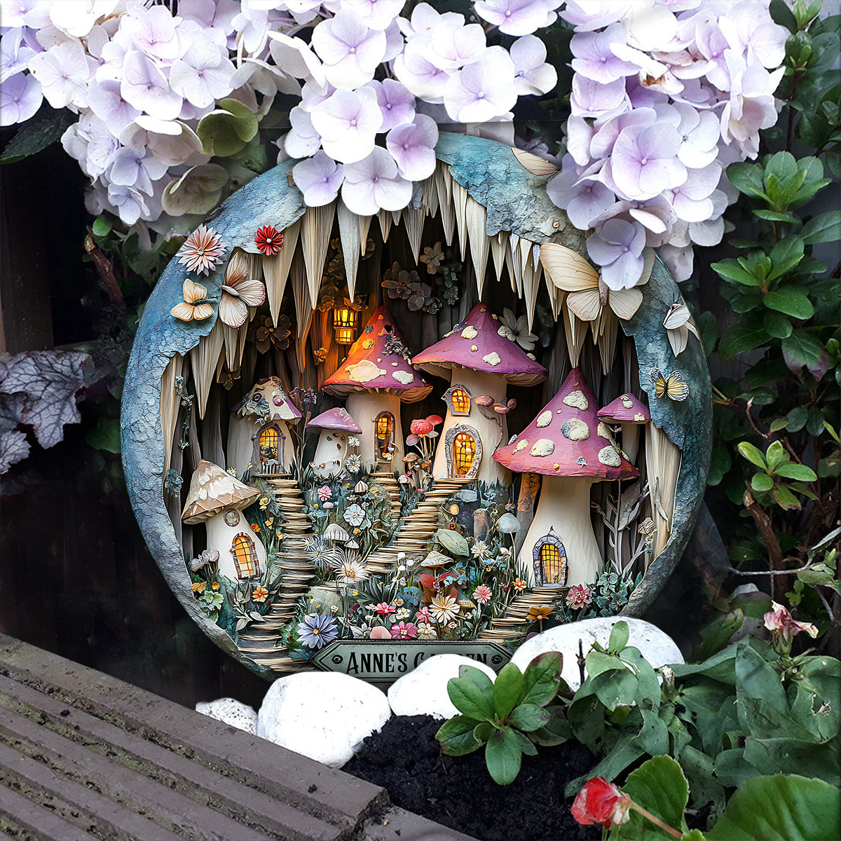 Fairy Garden - Personalized Gardening Round Shaped Stone