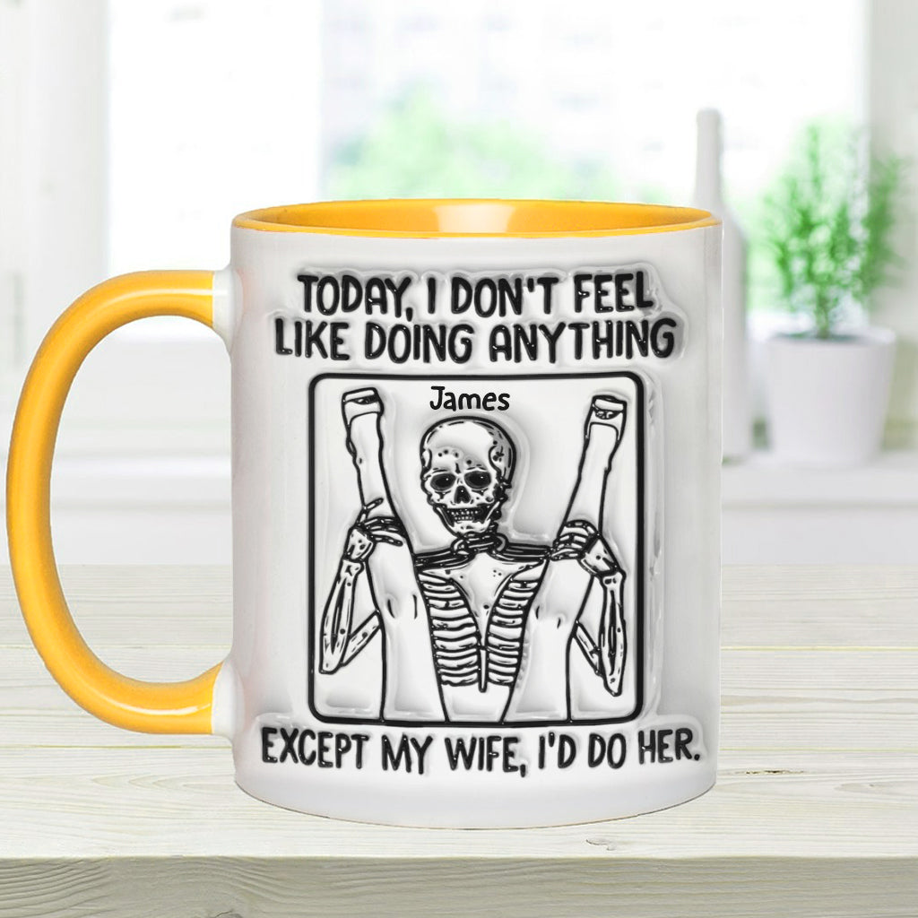 Aujourd'hui, je n'ai envie de rien faire - Mug personnalisé avec motif tête de mort