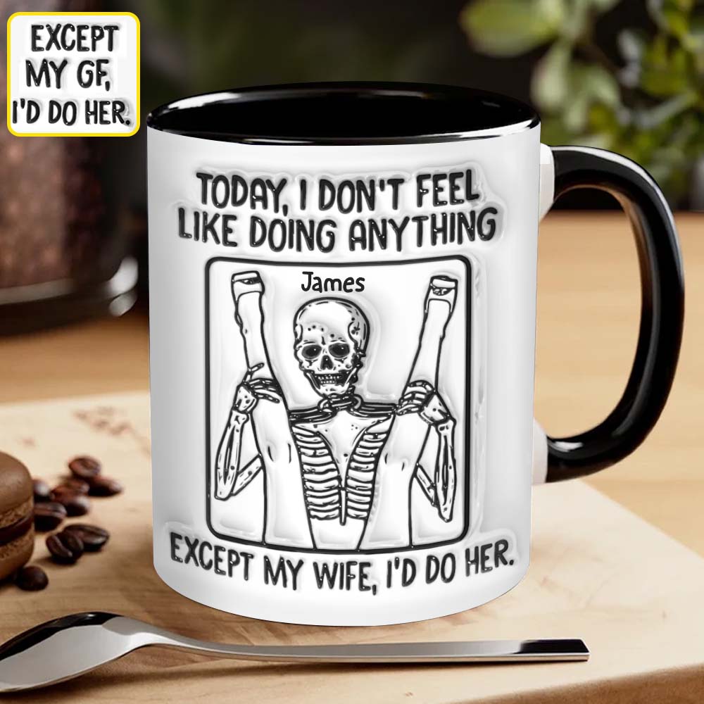Aujourd'hui, je n'ai envie de rien faire - Mug personnalisé avec motif tête de mort
