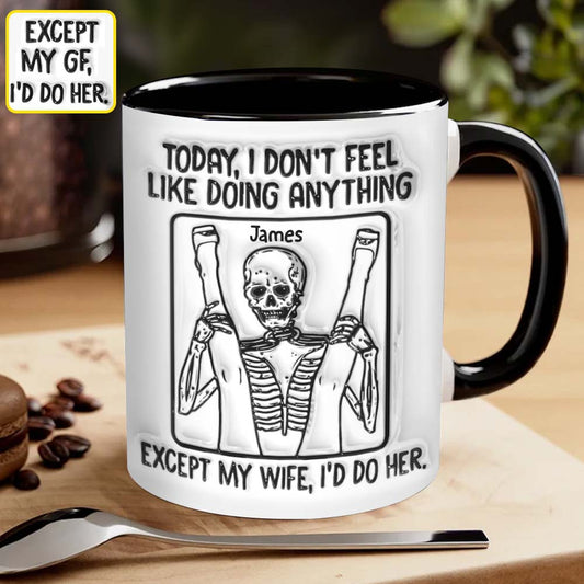 Aujourd'hui, je n'ai envie de rien faire - Mug personnalisé avec motif tête de mort