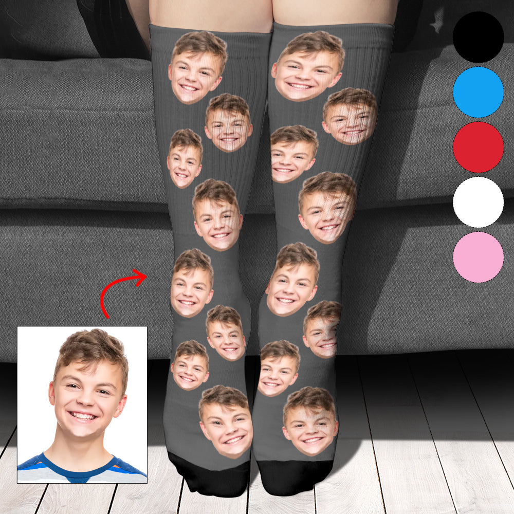 Face personnalisée - Chaussettes personnalisées pour petit-fils