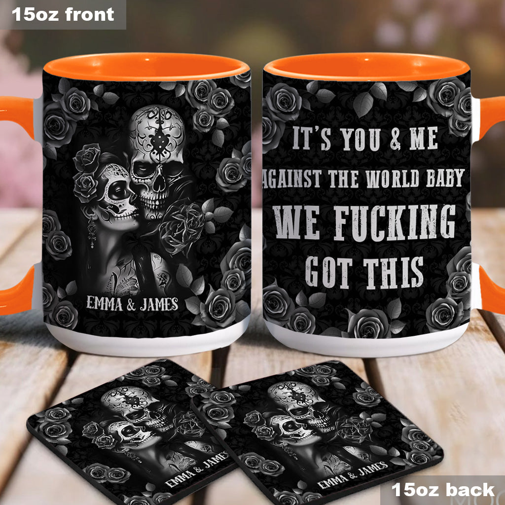 It's You & Me - Personalized Skull Accent Mug