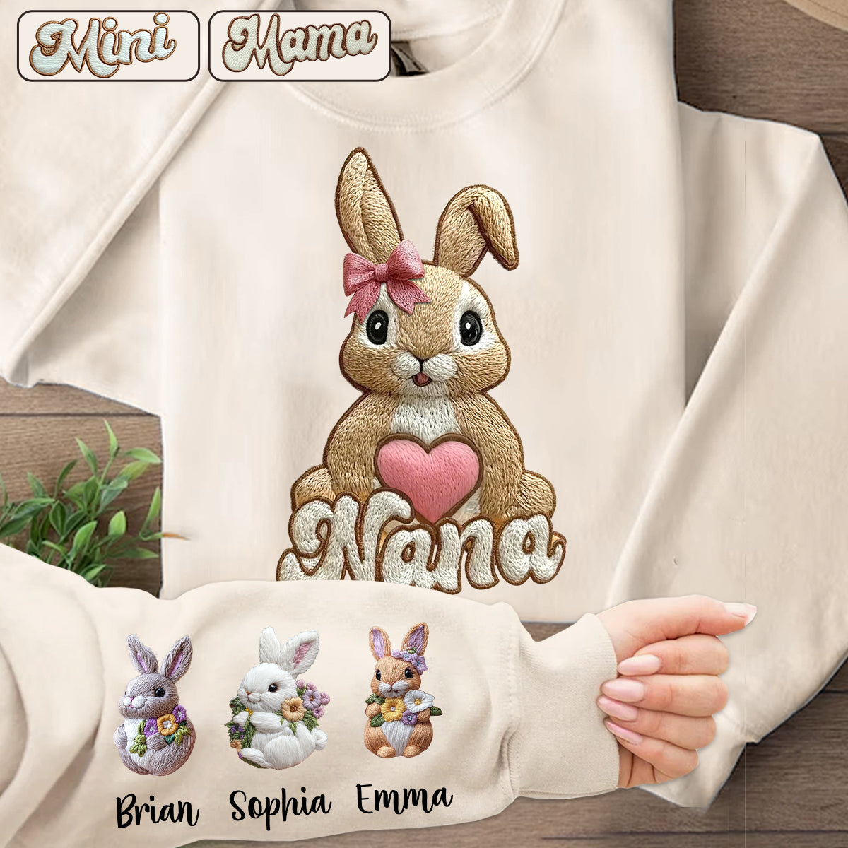 Les petits lapins de maman/mamie - T-shirt personnalisé pour grand-mère