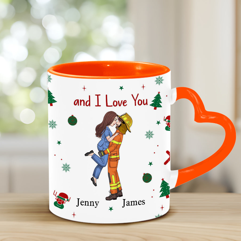 Je t'apprécie, je crois en toi, je suis fier(ère) de toi - Mug personnalisé pour couple avec anse en forme de cœur
