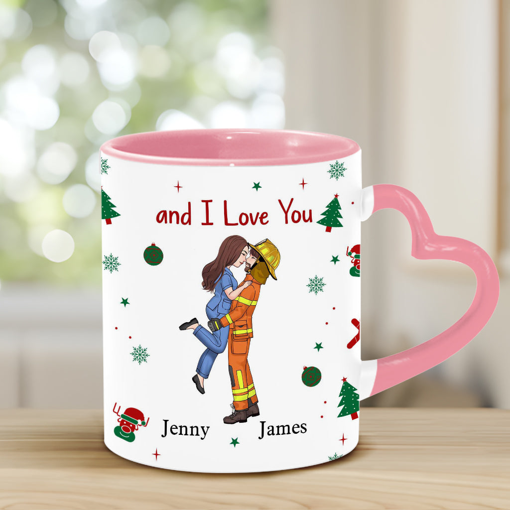 Je t'apprécie, je crois en toi, je suis fier(ère) de toi - Mug personnalisé pour couple avec anse en forme de cœur