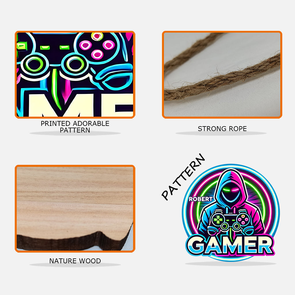 True Gamer - Personalized Video Game Custom Shaped Wood Sign