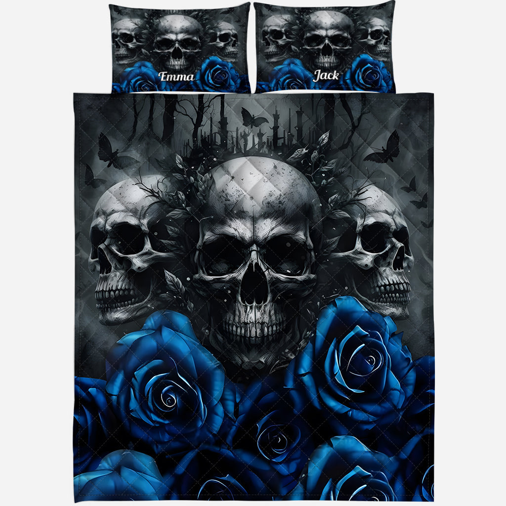 Cool Skull - Personalized Skull Quilt Set
