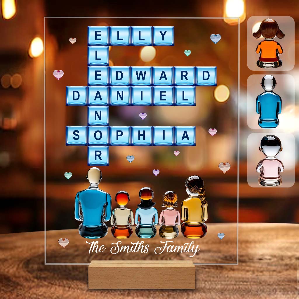 Famille pour toujours - Plaque acrylique transparente personnalisée pour la famille