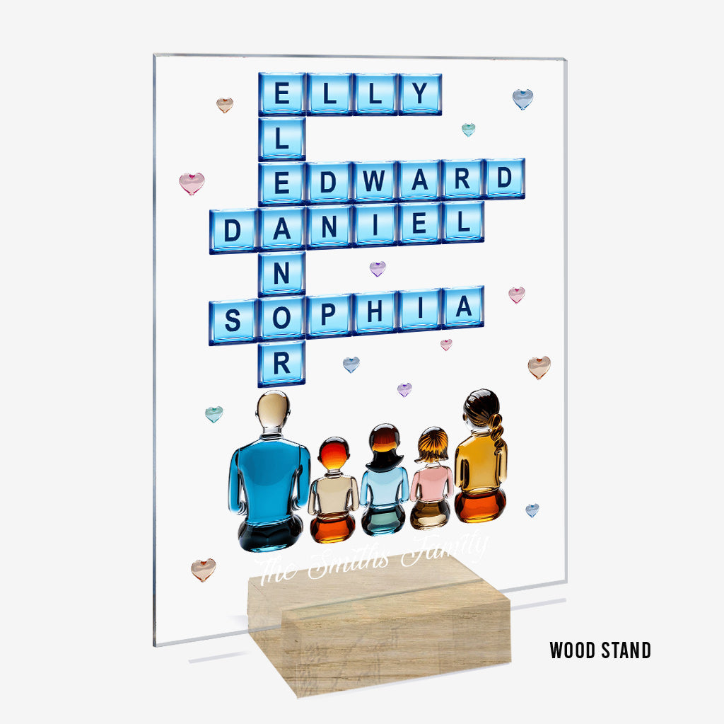 Famille pour toujours - Plaque acrylique transparente personnalisée pour la famille