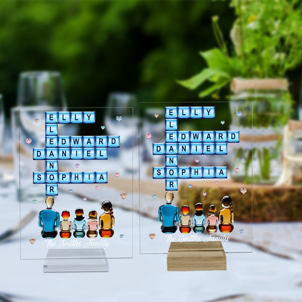 Famille pour toujours - Plaque acrylique transparente personnalisée pour la famille