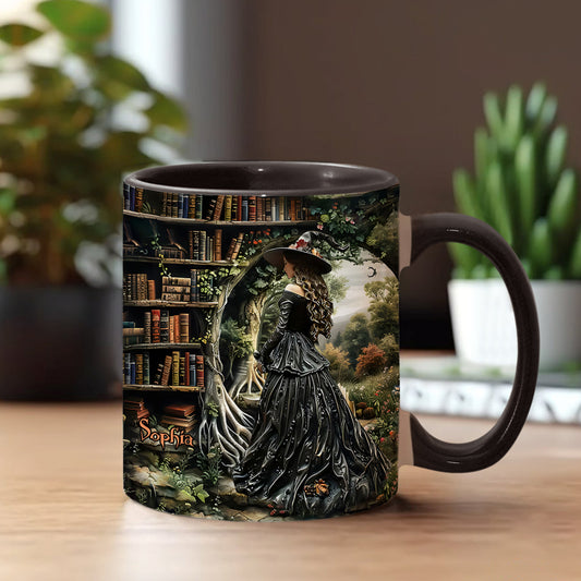 Une sorcière qui aime les livres - Mug personnalisé à motif livre
