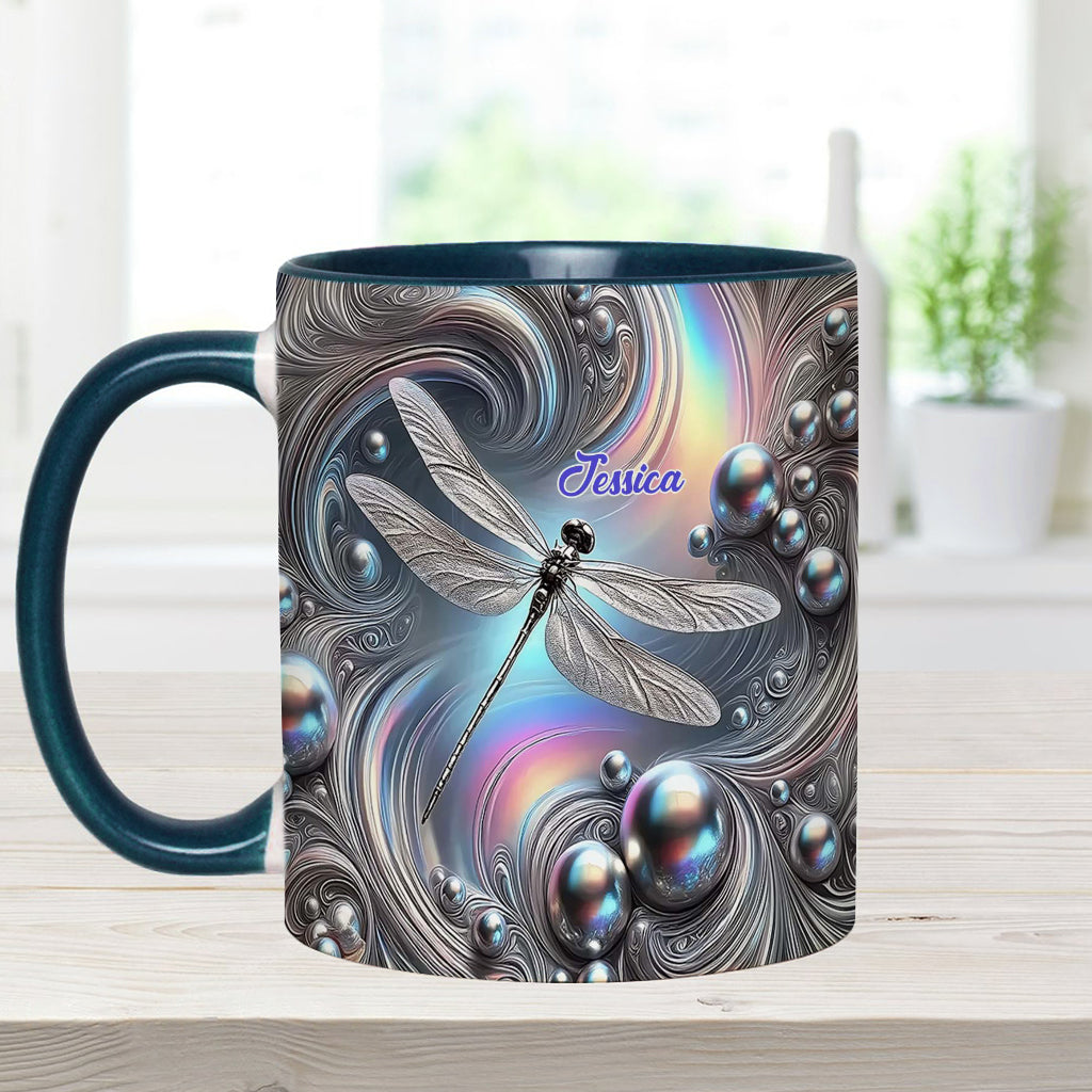 Beautiful Dragonfly - Personalized Dragonfly Accent Mug