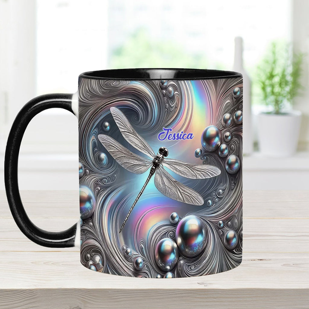 Beautiful Dragonfly - Personalized Dragonfly Accent Mug