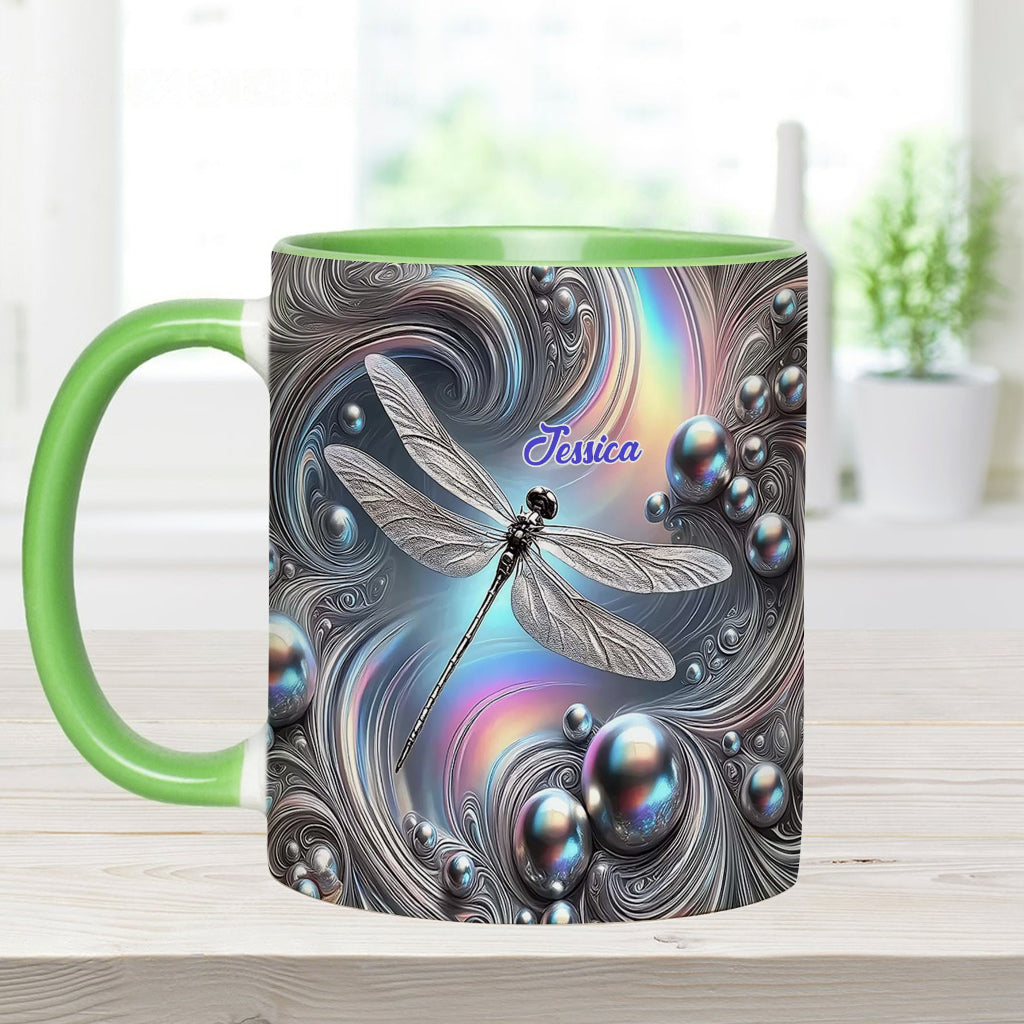 Beautiful Dragonfly - Personalized Dragonfly Accent Mug