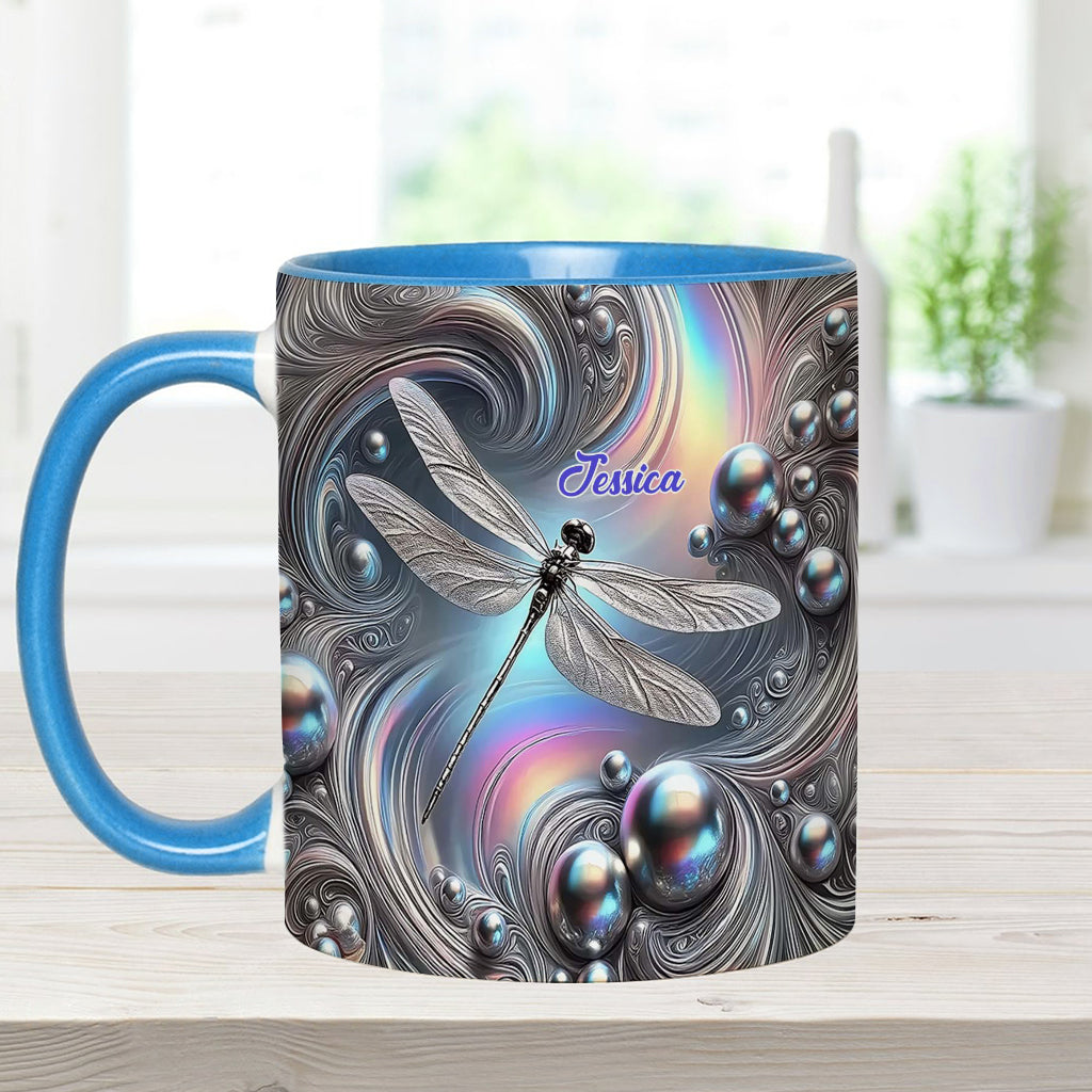 Beautiful Dragonfly - Personalized Dragonfly Accent Mug