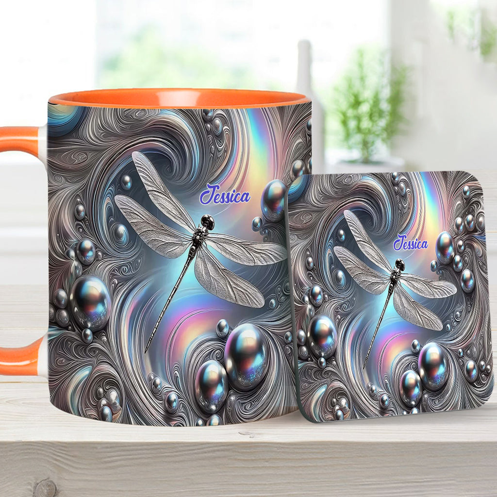 Beautiful Dragonfly - Personalized Dragonfly Accent Mug