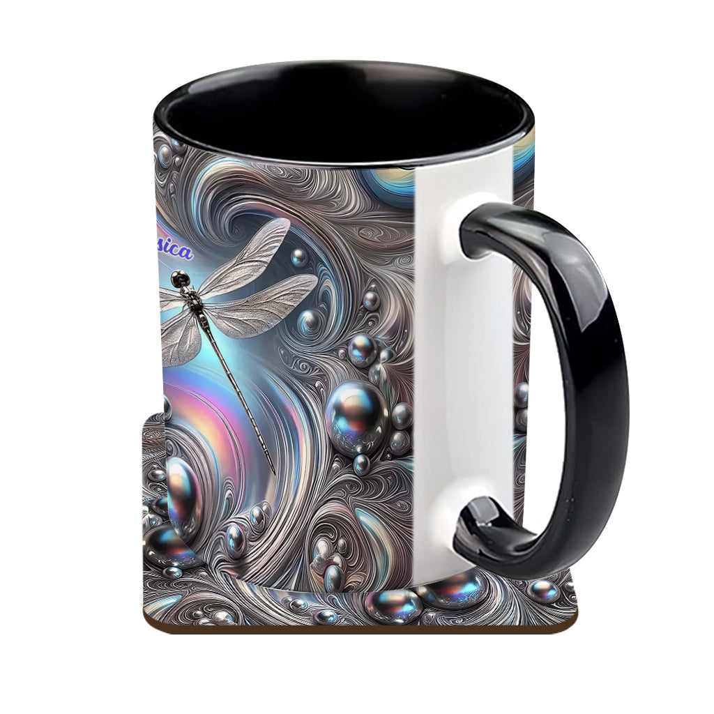 Beautiful Dragonfly - Personalized Dragonfly Accent Mug
